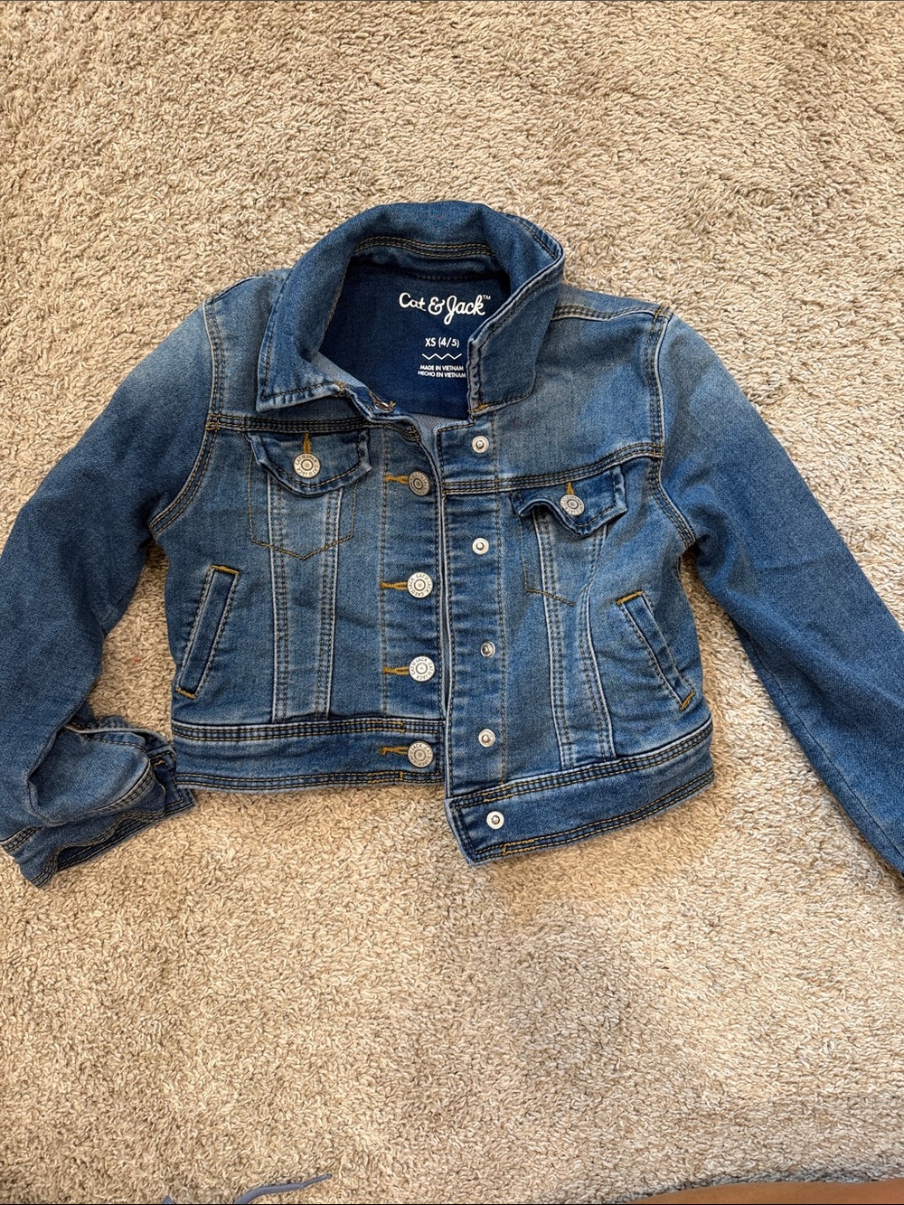Cat & Jack Medium Blue Denim Jacket with Button Front